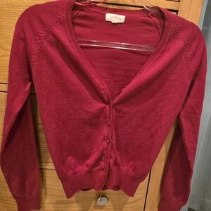 Ambiance Women's Raspberry Button-Front Cardigan